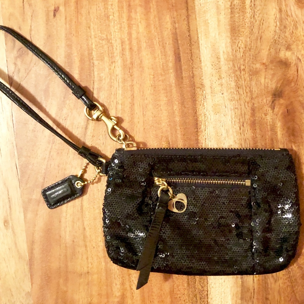 Coach Poppy Sequin Wristlet
